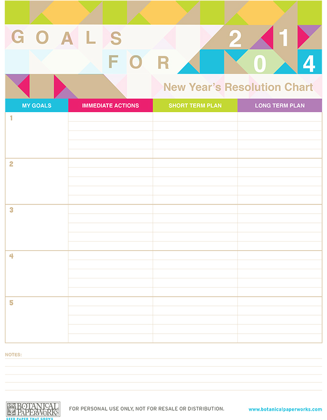 Here's a great Free Printable New Years Resolution Chart that will actually help you stick to your goals!