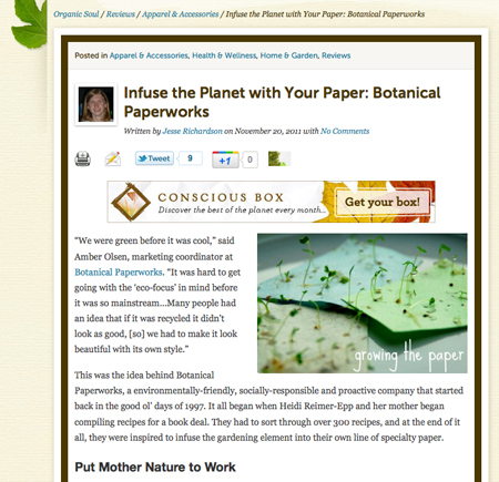 OrganicSoul Botanical PaperWorks Review