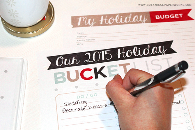 With this Holiday Bucket List Free Printable, you can make a list of all of the must-do activites that you love during the holiday season.