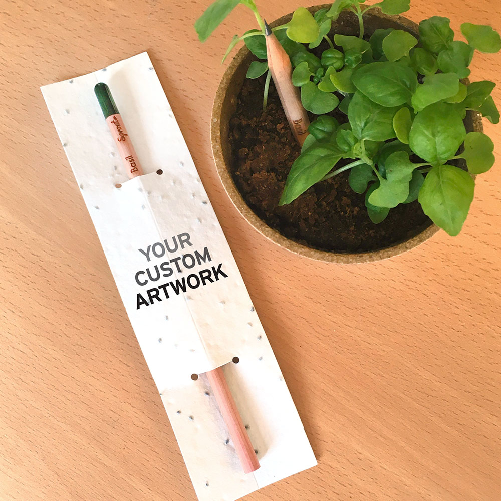 Showcase your full-color branding and message with his eco-friendly Plantable Sprout Pencil With Basil Seed Paper.