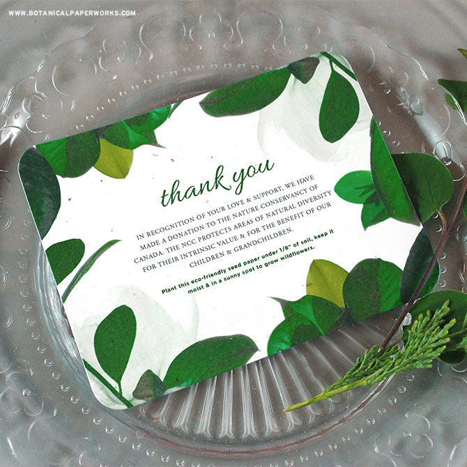 NEW Plantable Wedding Favors | Share your passion for nature conservancy with these eco-friendly donation favors. #weddings #bridetobe #nature #wildlife