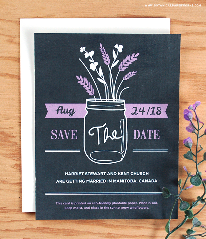 Add rustic elegance into your wedding announcements with the country-chic Prairie Love Seed Paper Save The Date Cards. 