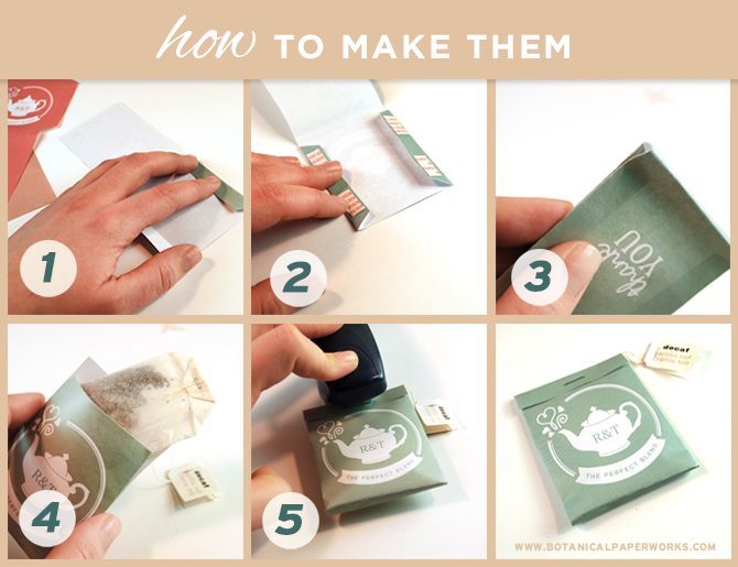 Five easy steps to create packages for tea bag wedding favors