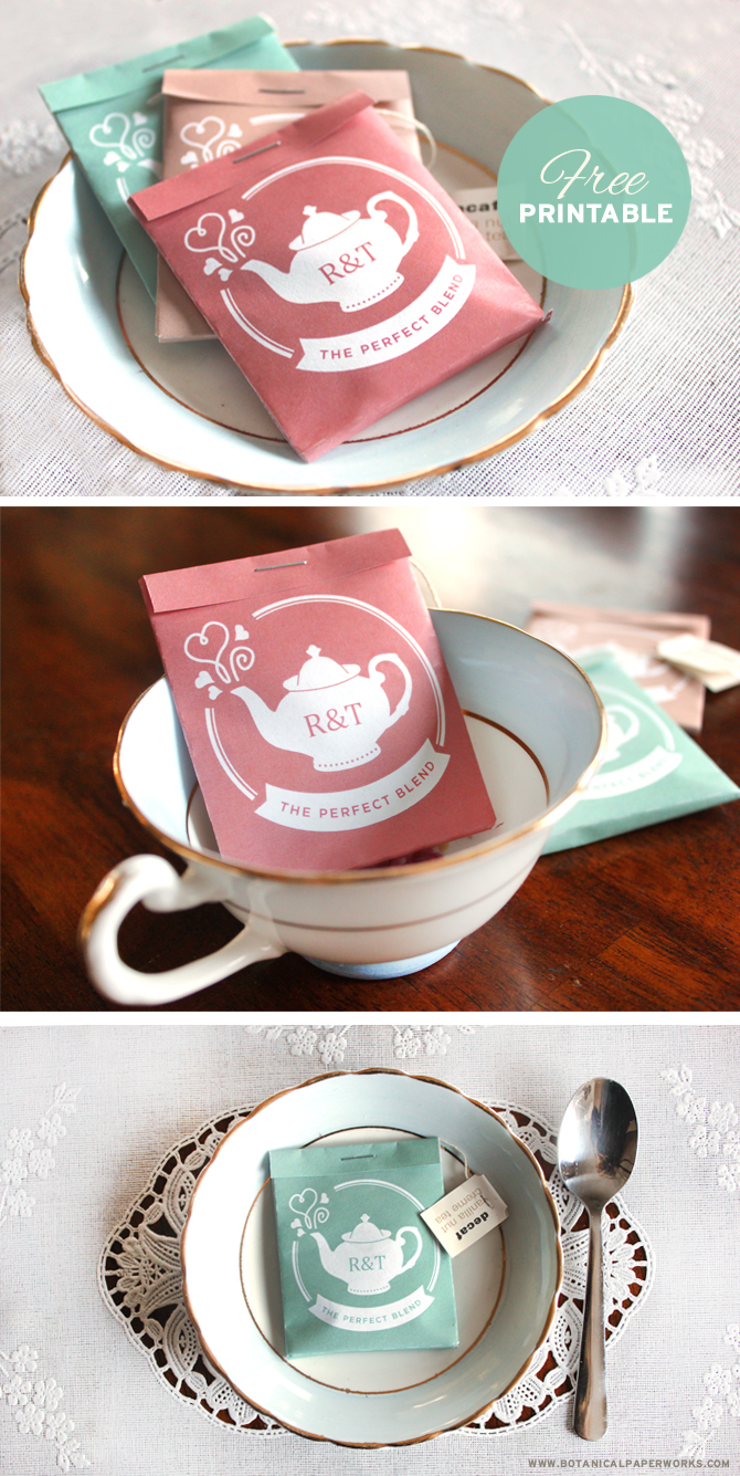 These delightful wedding favor tea packages are super cute, easy to make and can be personalized with your initials!