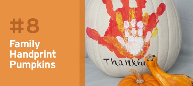 Thanksgiving is all about being with family and thinking about all of the blessings in life and with these adorable pumpkins, you get to enjoy the best of both. To make these, simply paint a pumpkin white and leave colourful handprints from biggest to smallest.