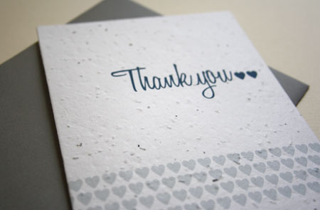 two hearts plantable thank you cards