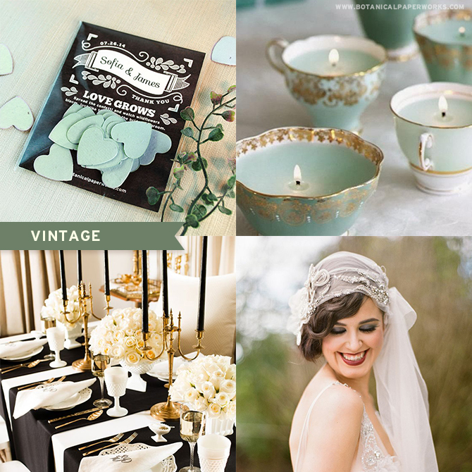 Learn which #seedpaper #weddingfavors will align with your chosen #vintage wedding theme! 