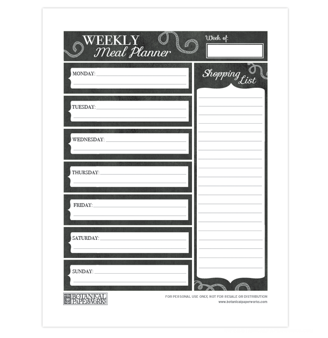 Plan your meals for the week and create a shopping list with this FREE printable Weekly Meal Planner.
