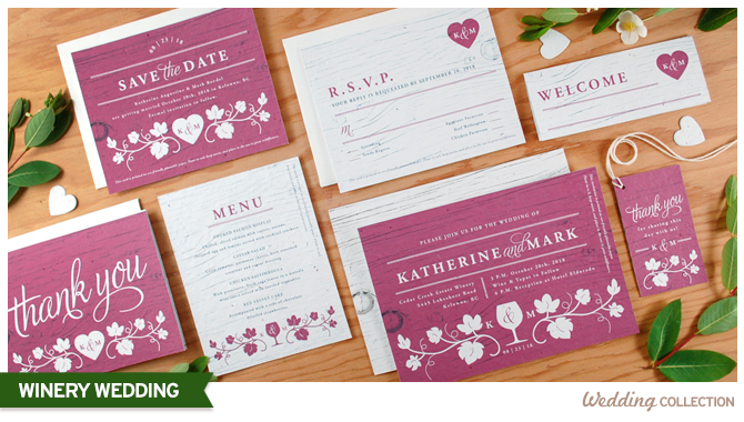 Planning a romantic wedding at your favorite winery? Help set the stage with this Seed Paper Winery Wedding Collection.