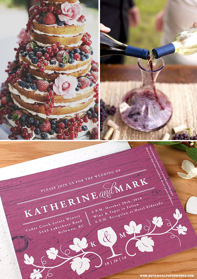 Give your guests a hint of the unforgettable and romantic day you're planning with these Winery seed paper wedding invitations.