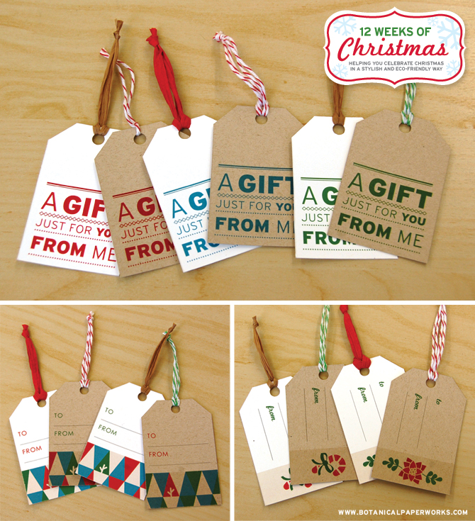 Botanical PaperWorks 12 Weeks of Christmas: Free Printable Christmas Gift Tags
