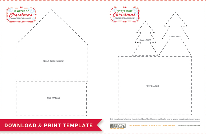 Botanical PaperWorks 12 Weeks of Christmas: Free Printable Gingerbread House Template