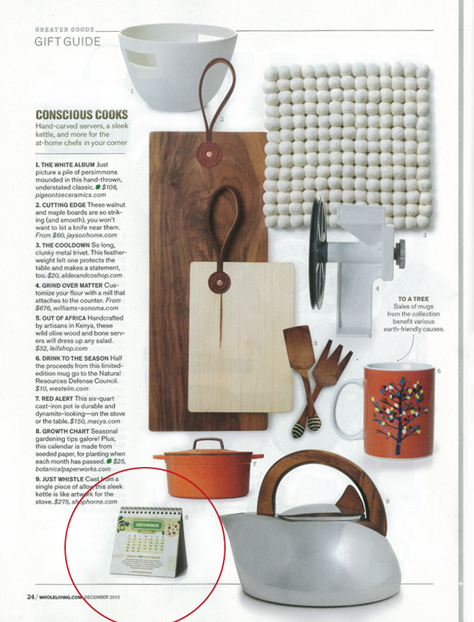 Botanical PaperWorks Is Featured in Whole Living Magazine's Gift Guide