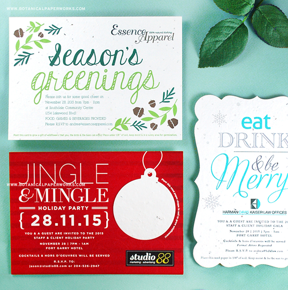 Corporate Holiday Party Invitations & More - Botanical PaperWorks