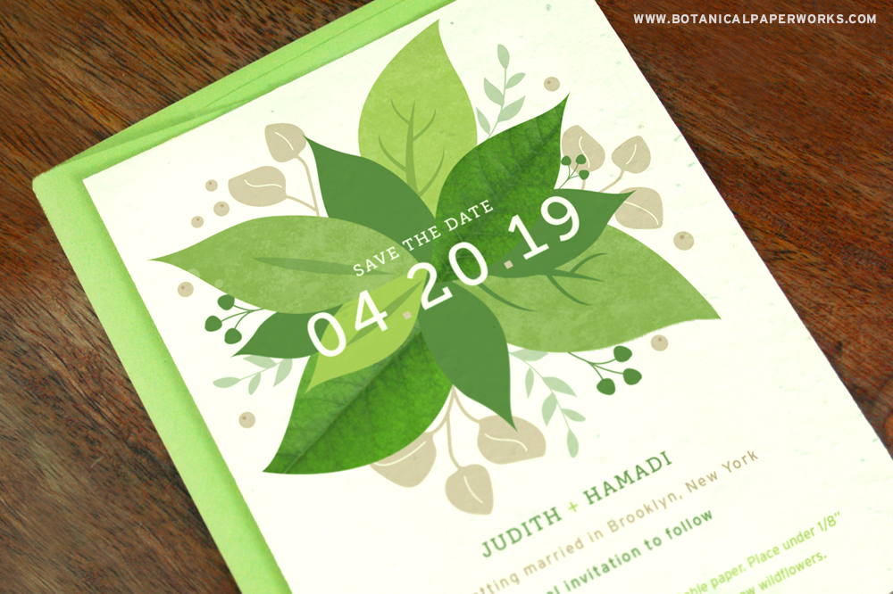 Save the date for your wedding in an eco-friendly way that grows flowers or herbs.