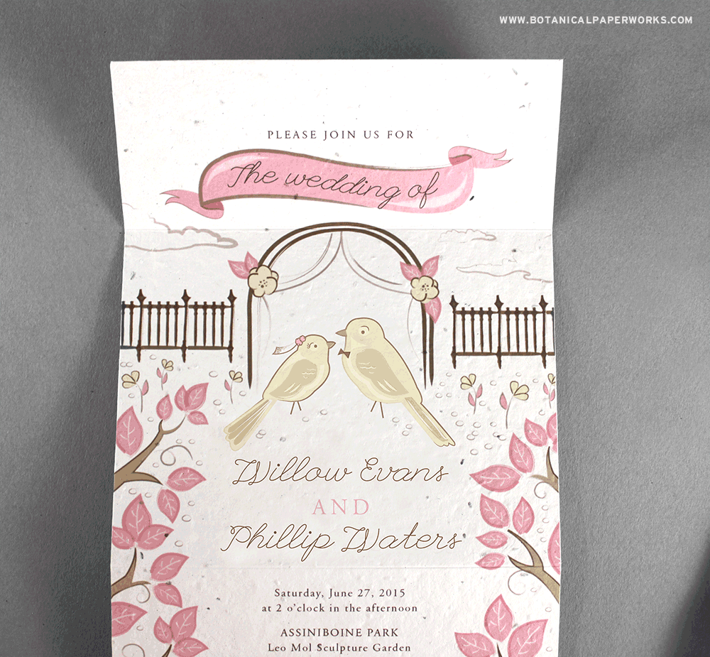Find our more about how you can personalize these seed paper wedding invitations for same-sex weddings.