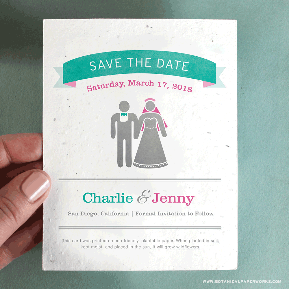 Learn more about how you can personalize seed paper wedding stationery for same-sex weddings.