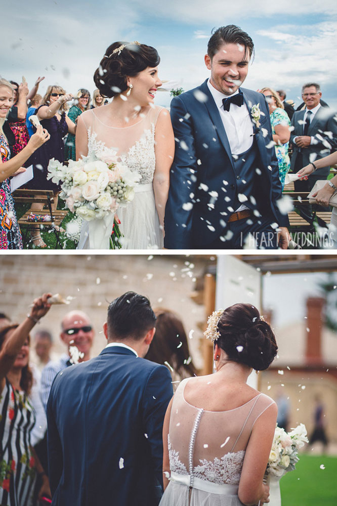Coconut shavings are an alternative to throwing rice at a wedding.